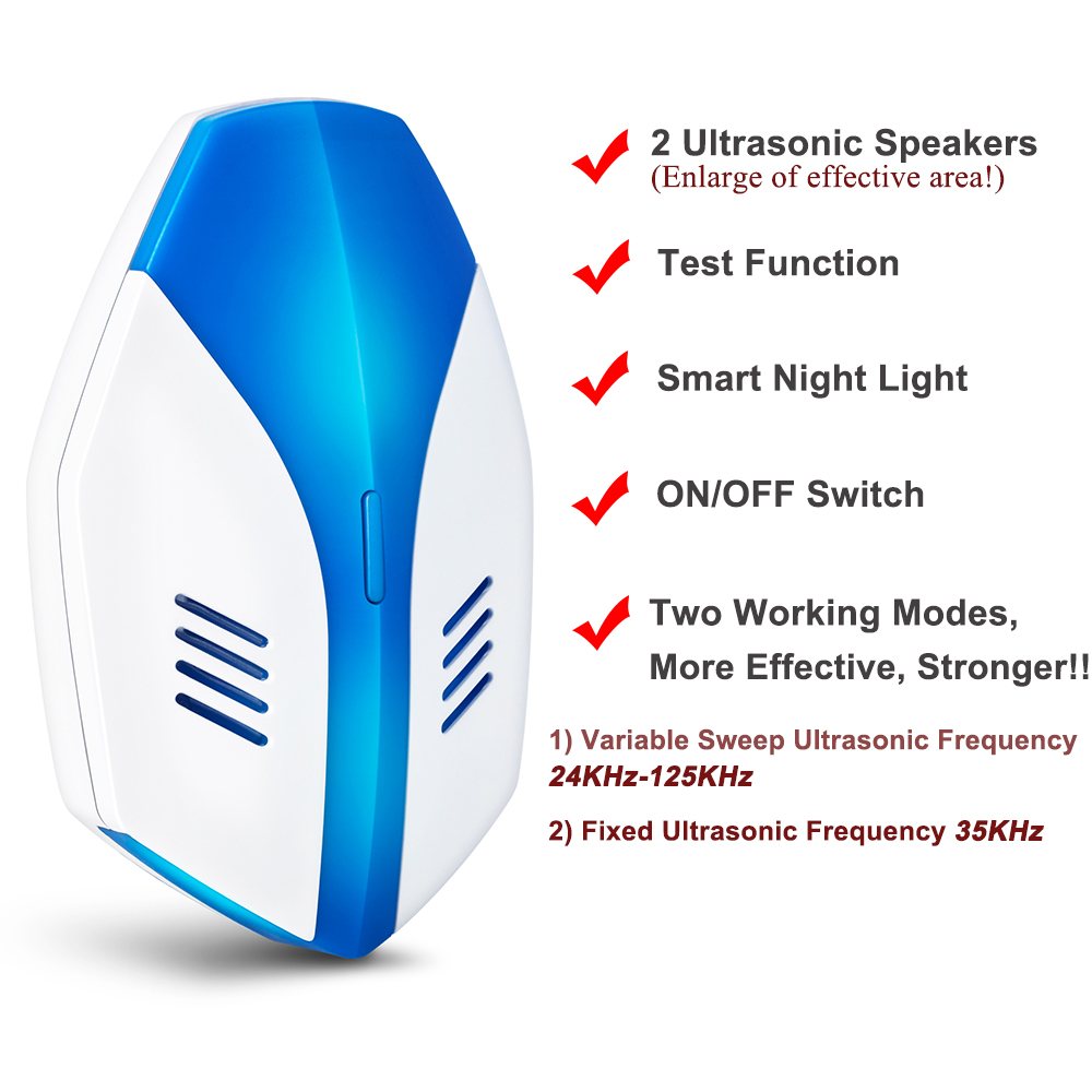 Ultrasonic Pest Reject with Two Breathing Night Light
